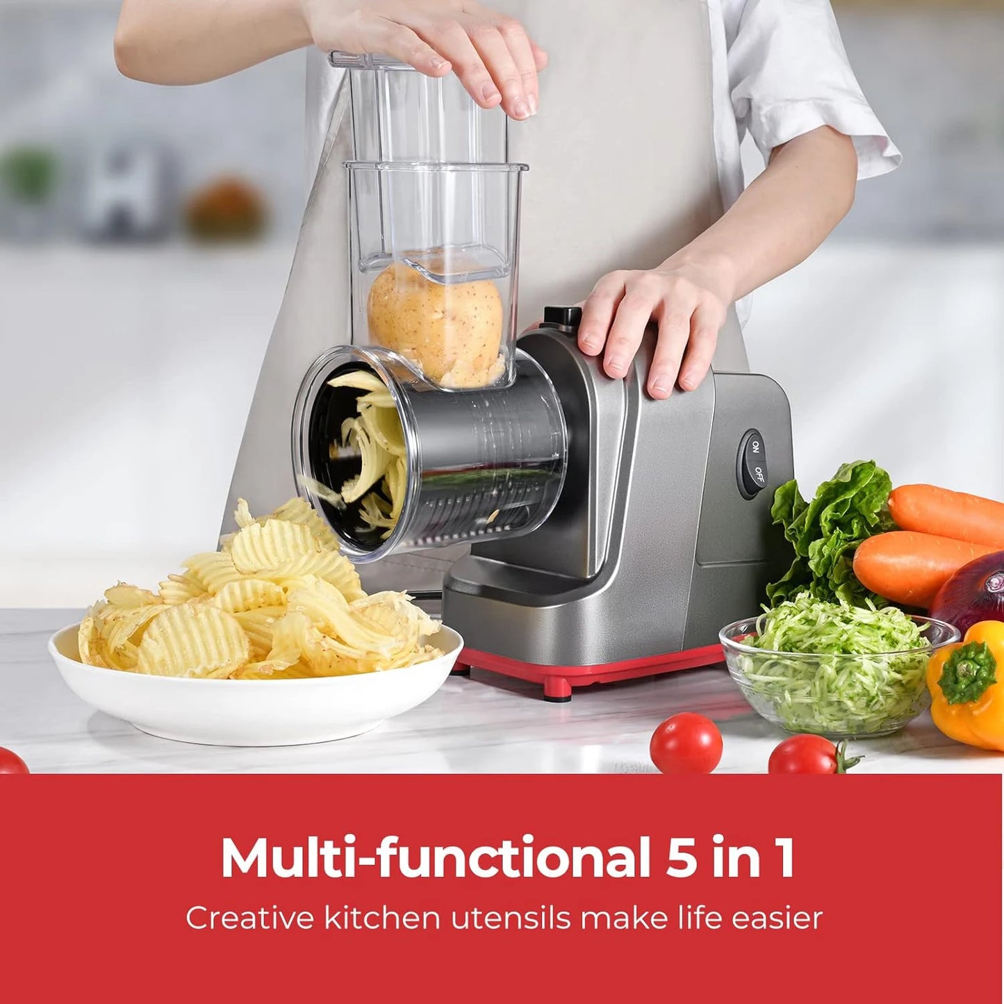 220v Electric Multifunctional Vegetable Slicer Home Vegetable Cutter God Commercial Automatic Potato Shredder Shredder Slicer