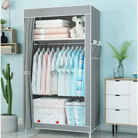 Simple Wardrobe Assembly Fabric Cloths Closet LargeCapacity High Strength Load-bearing Capacity Dustproof Close Clothing Cabinet