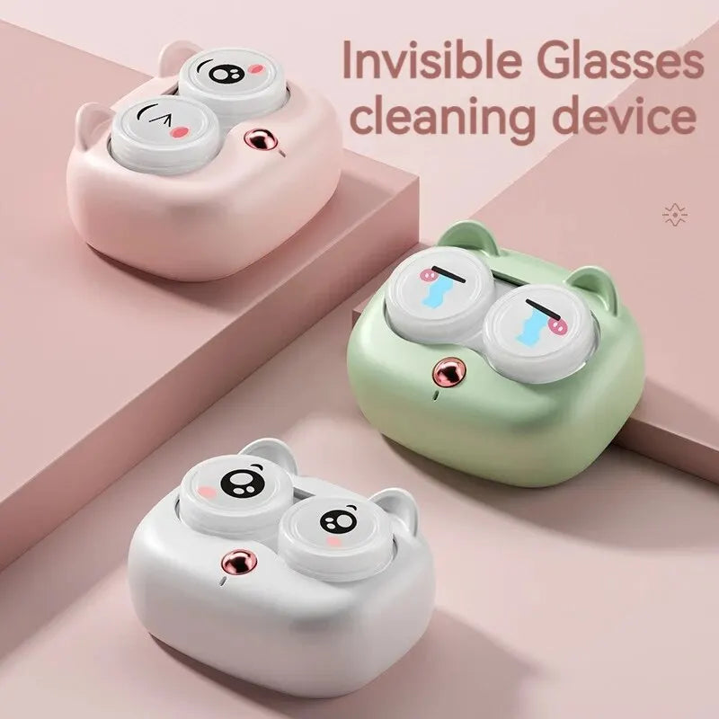 Portable Contact Lens Cleaner High Frequency Vibration Contact Lens Cleaning Case Beauty Pupil Storage Cleaning Container Tools