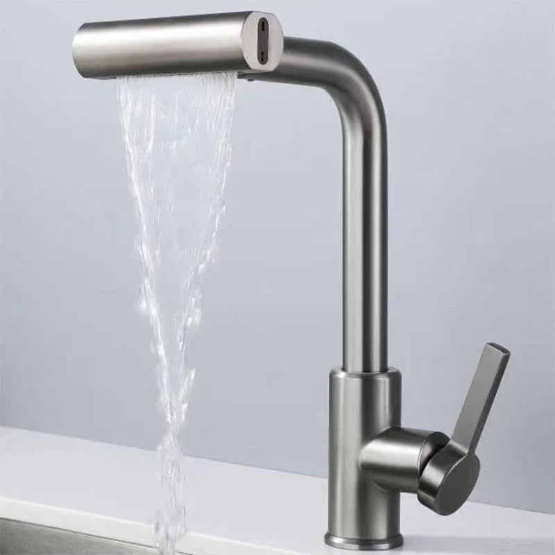 YCRAYS 4 Mode Black Kitchen Faucet Gray Pull Out Waterfall Stream Sprayer Head Sink Mixer Brushed Nickle Water Tap Accessories