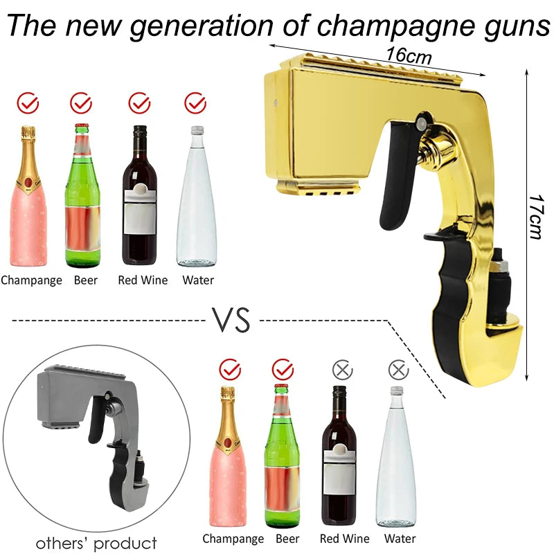 2024 Upgrade Handheld Beer Gun Champagne Gun Drinking Ejector Feeding Wine Dispenser Kitchen Tool For Party Bar Wedding Birthday