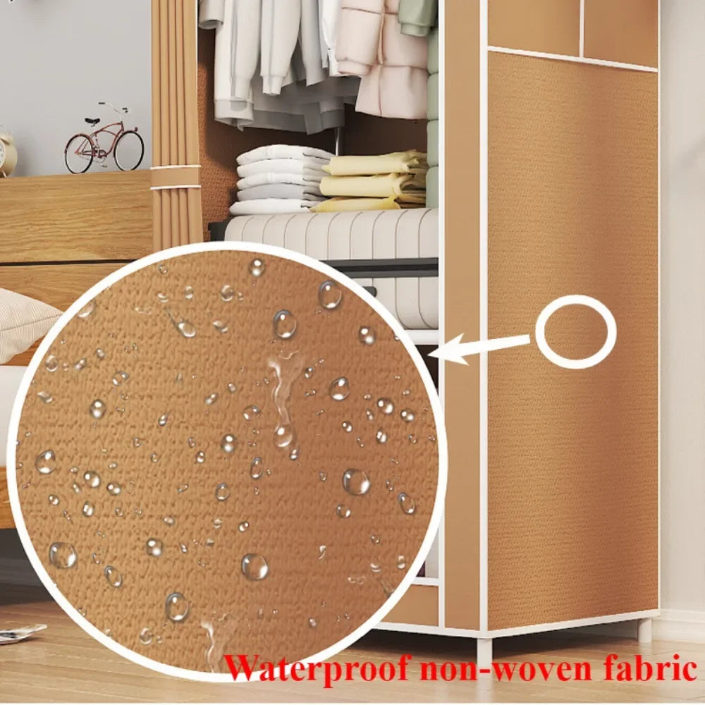 Simple Wardrobe Assembly Fabric Cloths Closet LargeCapacity High Strength Load-bearing Capacity Dustproof Close Clothing Cabinet