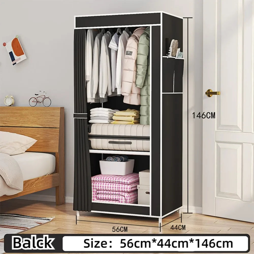 Simple Wardrobe Assembly Fabric Cloths Closet LargeCapacity High Strength Load-bearing Capacity Dustproof Close Clothing Cabinet