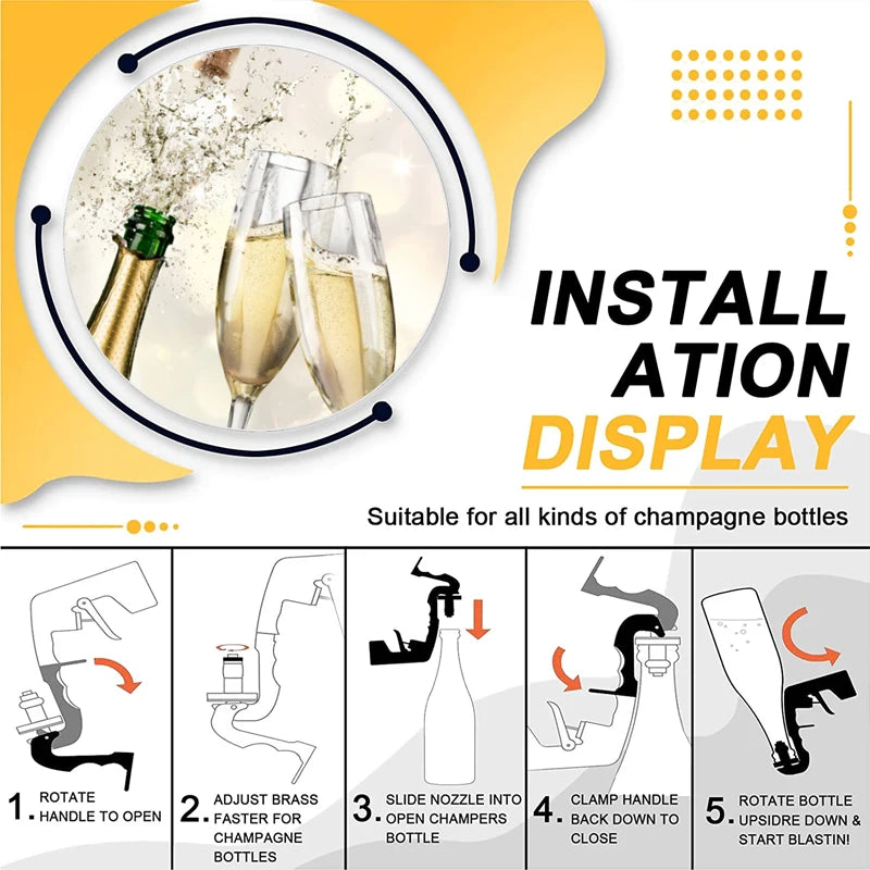 2024 Upgrade Handheld Beer Gun Champagne Gun Drinking Ejector Feeding Wine Dispenser Kitchen Tool For Party Bar Wedding Birthday